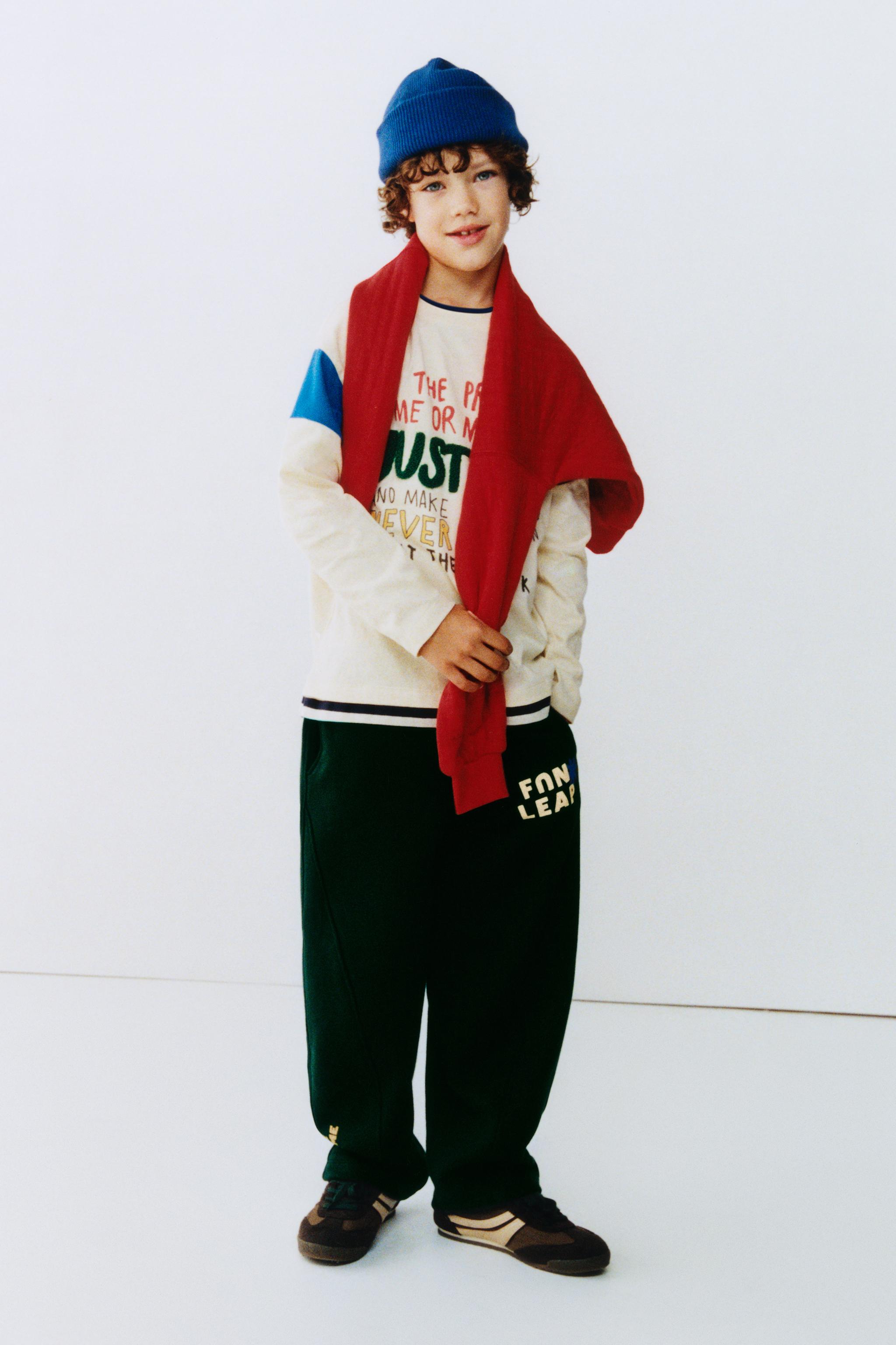 PANTALON EN MOLLETON BALLOON À INSCRIPTION